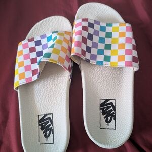 Vans Multicolor Checkered Slide Sandals